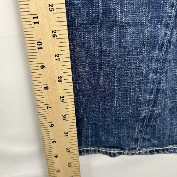Vintage True Religion Rainbow Joey Jeans Womens 28 Low Rise Flare USA Distressed - Picture 6 of 16